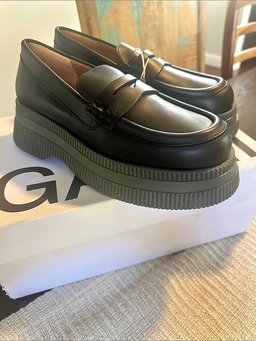 GANNI Platform Loafer Black EU 39